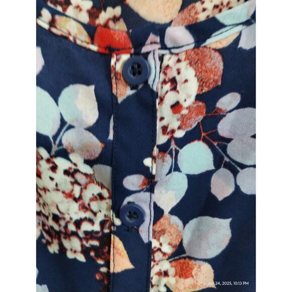 Women Within Size 3X Floral Flowy Boho Loose Colorful Beachy Resort Button Tank - Picture 7 of 8